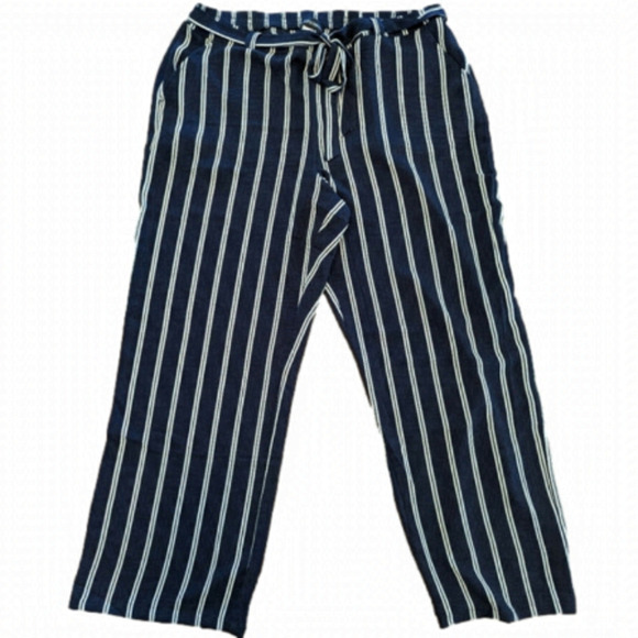 Laura Kent Sheer Navy striped wide leg pants, beach coverage,   Sz16 - Picture 1 of 15